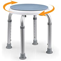 Hairby Silla de Ducha- Silla de baño- Taburete de Baño Ajustable en Altura- Rotación de 360 ​​°